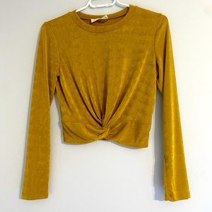 Mustard yellow long sleeve  crop